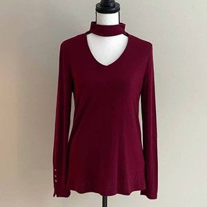 Ivanka Trump Choker V-Neck Sweater